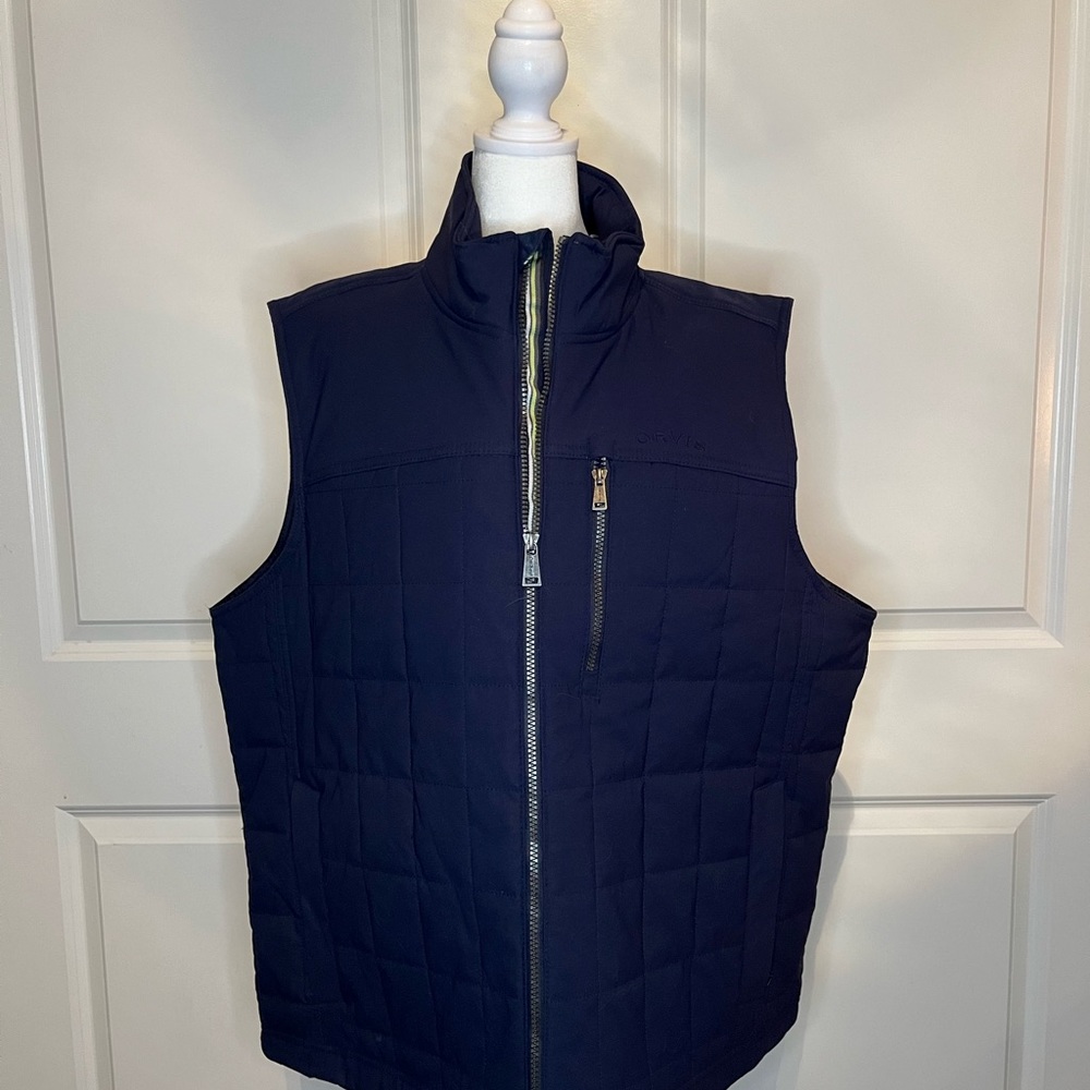 Orvis Jacket Mens XL Full ZIp Vest Quilted Zip Pocket Hunting Outdoor